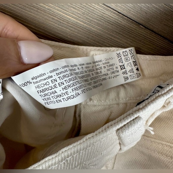 Zara - Cream Straight Leg Ankle Jeans with Frayed Hem Size 8 - Picture 4 of 7